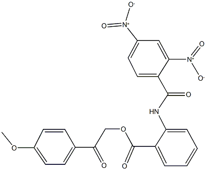 2-(4-methoxyphenyl)-2-oxoethyl 2-({2,4-dinitrobenzoyl}amino)benzoate 化学構造式