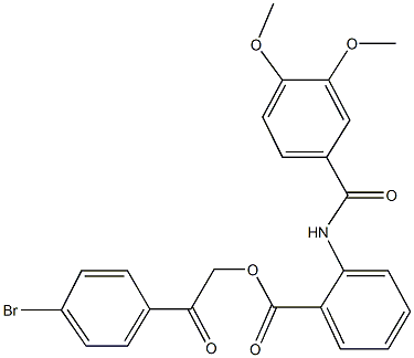 2-(4-bromophenyl)-2-oxoethyl 2-[(3,4-dimethoxybenzoyl)amino]benzoate Structure