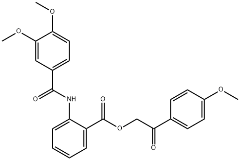2-(4-methoxyphenyl)-2-oxoethyl 2-[(3,4-dimethoxybenzoyl)amino]benzoate Struktur