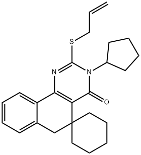 332024-51-8 2-(allylsulfanyl)-3-cyclopentyl-5,6-dihydrospiro(benzo[h]quinazoline-5,1'-cyclohexane)-4(3H)-one