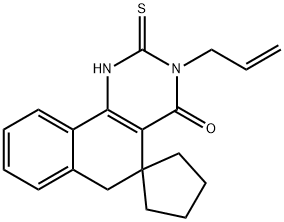 3-allyl-2-thioxo-2,3,5,6-tetrahydrospiro(benzo[h]quinazoline-5,1'-cyclopentane)-4(1H)-one Structure