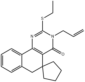 332024-53-0 3-allyl-2-(ethylsulfanyl)-5,6-dihydrospiro(benzo[h]quinazoline-5,1'-cyclopentane)-4(3H)-one