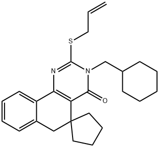 332024-72-3 2-(allylsulfanyl)-3-(cyclohexylmethyl)-5,6-dihydrospiro(benzo[h]quinazoline-5,1'-cyclopentane)-4(3H)-one