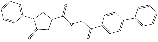 2-[1,1'-biphenyl]-4-yl-2-oxoethyl 5-oxo-1-phenyl-3-pyrrolidinecarboxylate,332027-22-2,结构式