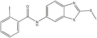 2-methyl-N-[2-(methylsulfanyl)-1,3-benzothiazol-6-yl]benzamide 化学構造式