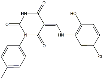 5-[(5-chloro-2-hydroxyanilino)methylene]-1-(4-methylphenyl)-2,4,6(1H,3H,5H)-pyrimidinetrione|