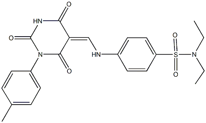 N,N-diethyl-4-{[(1-(4-methylphenyl)-2,4,6-trioxotetrahydro-5(2H)-pyrimidinylidene)methyl]amino}benzenesulfonamide Structure