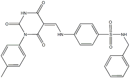 332028-42-9 N-benzyl-4-{[(1-(4-methylphenyl)-2,4,6-trioxotetrahydro-5(2H)-pyrimidinylidene)methyl]amino}benzenesulfonamide