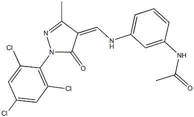 332029-94-4 N-[3-({[3-methyl-5-oxo-1-(2,4,6-trichlorophenyl)-1,5-dihydro-4H-pyrazol-4-ylidene]methyl}amino)phenyl]acetamide