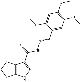 N'-(2,4,5-trimethoxybenzylidene)-1,4,5,6-tetrahydrocyclopenta[c]pyrazole-3-carbohydrazide,332030-07-6,结构式