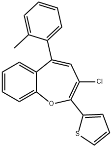 3-chloro-5-(2-methylphenyl)-2-(2-thienyl)-1-benzoxepine,332030-68-9,结构式
