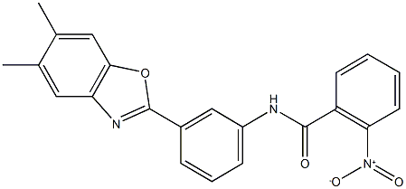 N-[3-(5,6-dimethyl-1,3-benzoxazol-2-yl)phenyl]-2-nitrobenzamide Structure