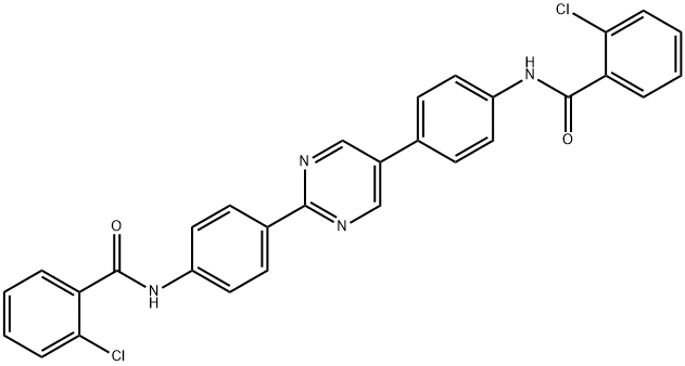 2-chloro-N-[4-(2-{4-[(2-chlorobenzoyl)amino]phenyl}-5-pyrimidinyl)phenyl]benzamide,332033-40-6,结构式