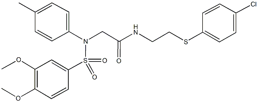 N-{2-[(4-chlorophenyl)sulfanyl]ethyl}-2-{[(3,4-dimethoxyphenyl)sulfonyl]-4-methylanilino}acetamide Structure