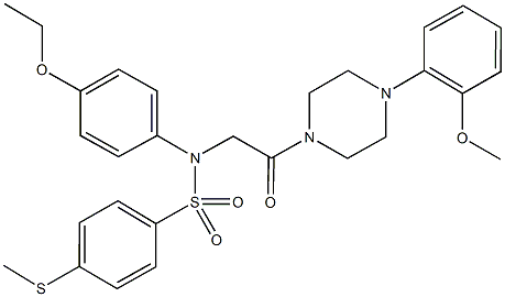 N-[4-(ethyloxy)phenyl]-N-(2-{4-[2-(methyloxy)phenyl]piperazin-1-yl}-2-oxoethyl)-4-(methylsulfanyl)benzenesulfonamide Structure