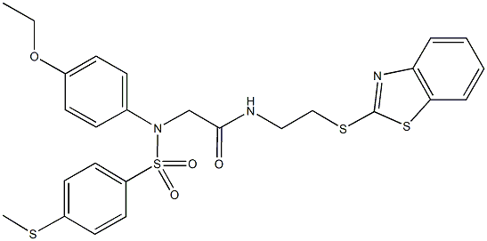 N-[2-(1,3-benzothiazol-2-ylsulfanyl)ethyl]-2-(4-ethoxy{[4-(methylsulfanyl)phenyl]sulfonyl}anilino)acetamide Structure