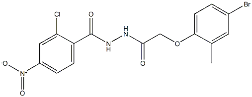 N'-[(4-bromo-2-methylphenoxy)acetyl]-2-chloro-4-nitrobenzohydrazide Struktur