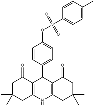 4-(3,3,6,6-tetramethyl-1,8-dioxo-1,2,3,4,5,6,7,8,9,10-decahydro-9-acridinyl)phenyl 4-methylbenzenesulfonate 化学構造式