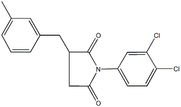 1-(3,4-dichlorophenyl)-3-(3-methylbenzyl)pyrrolidine-2,5-dione 化学構造式