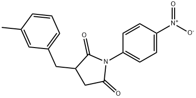 1-{4-nitrophenyl}-3-(3-methylbenzyl)pyrrolidine-2,5-dione,332039-96-0,结构式