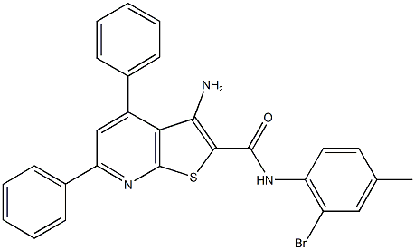 3-amino-N-(2-bromo-4-methylphenyl)-4,6-diphenylthieno[2,3-b]pyridine-2-carboxamide Structure