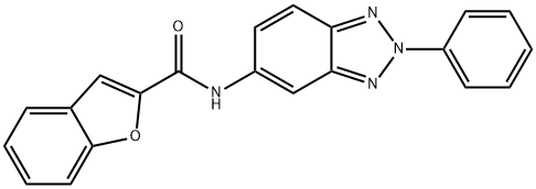 N-(2-phenyl-2H-1,2,3-benzotriazol-5-yl)-1-benzofuran-2-carboxamide,332042-96-3,结构式