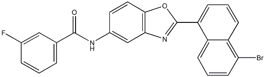 N-[2-(5-bromo-1-naphthyl)-1,3-benzoxazol-5-yl]-3-fluorobenzamide Structure