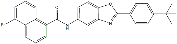 5-bromo-N-[2-(4-tert-butylphenyl)-1,3-benzoxazol-5-yl]-1-naphthamide 化学構造式