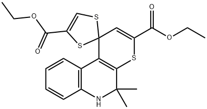 diethyl 5,5-dimethyl-5,6-dihydro-spiro(1H-thiopyrano[2,3-c]quinoline-1,2'-[1,3]-dithiole)-3,4'-dicarboxylate 结构式