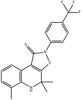 4,4,6-trimethyl-2-[4-(trifluoromethyl)phenyl]-4,5-dihydroisothiazolo[5,4-c]quinoline-1(2H)-thione 结构式