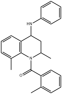 N-[2,8-dimethyl-1-(2-methylbenzoyl)-1,2,3,4-tetrahydro-4-quinolinyl]-N-phenylamine|