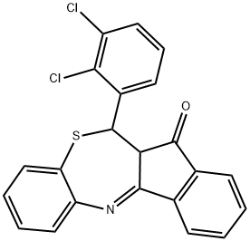 6-(2,3-dichlorophenyl)-6,6a-dihydro-7H-indeno[2,1-c][1,5]benzothiazepin-7-one 化学構造式
