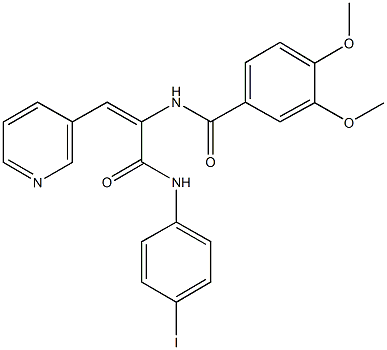 N-[1-[(4-iodoanilino)carbonyl]-2-(3-pyridinyl)vinyl]-3,4-dimethoxybenzamide 结构式