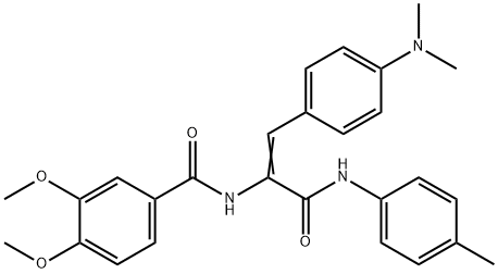 N-[2-[4-(dimethylamino)phenyl]-1-(4-toluidinocarbonyl)vinyl]-3,4-dimethoxybenzamide,332044-73-2,结构式