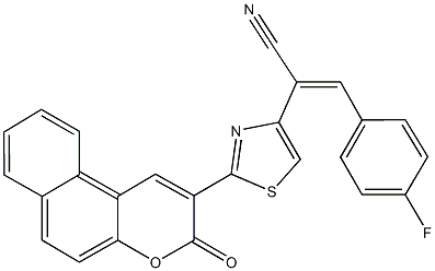 3-(4-fluorophenyl)-2-[2-(3-oxo-3H-benzo[f]chromen-2-yl)-1,3-thiazol-4-yl]acrylonitrile Structure