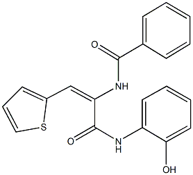 N-[1-[(2-hydroxyanilino)carbonyl]-2-(2-thienyl)vinyl]benzamide Structure