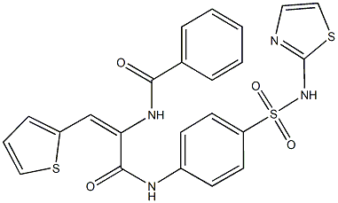 N-[1-({4-[(1,3-thiazol-2-ylamino)sulfonyl]anilino}carbonyl)-2-(2-thienyl)vinyl]benzamide Structure