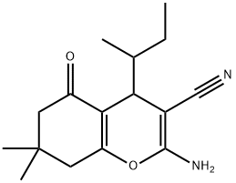 2-amino-4-(sec-butyl)-7,7-dimethyl-5-oxo-5,6,7,8-tetrahydro-4H-chromene-3-carbonitrile Structure