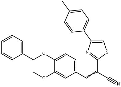 3-[4-(benzyloxy)-3-methoxyphenyl]-2-[4-(4-methylphenyl)-1,3-thiazol-2-yl]acrylonitrile Struktur
