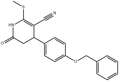4-[4-(benzyloxy)phenyl]-2-(methylsulfanyl)-6-oxo-1,4,5,6-tetrahydro-3-pyridinecarbonitrile Struktur