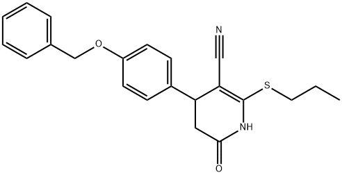 4-[4-(benzyloxy)phenyl]-6-oxo-2-(propylsulfanyl)-1,4,5,6-tetrahydro-3-pyridinecarbonitrile 化学構造式