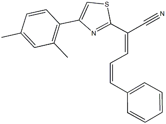 2-[4-(2,4-dimethylphenyl)-1,3-thiazol-2-yl]-5-phenyl-2,4-pentadienenitrile Structure