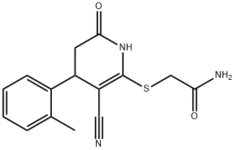 2-{[3-cyano-4-(2-methylphenyl)-6-oxo-1,4,5,6-tetrahydro-2-pyridinyl]sulfanyl}acetamide Structure