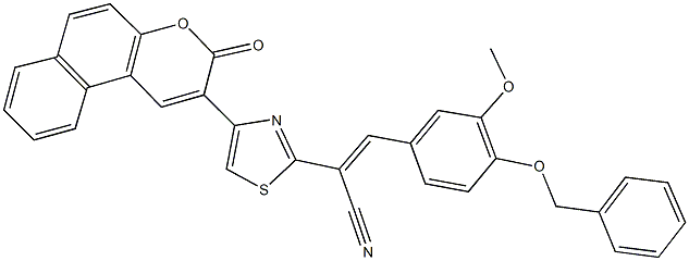 3-[4-(benzyloxy)-3-methoxyphenyl]-2-[4-(3-oxo-3H-benzo[f]chromen-2-yl)-1,3-thiazol-2-yl]acrylonitrile Structure