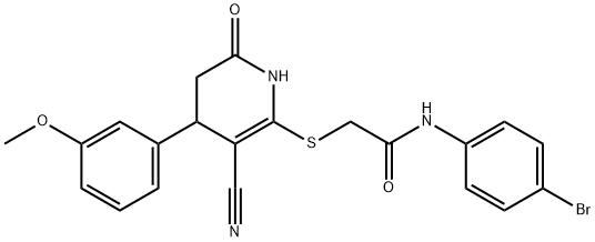 332051-32-8 N-(4-bromophenyl)-2-{[3-cyano-4-(3-methoxyphenyl)-6-oxo-1,4,5,6-tetrahydro-2-pyridinyl]sulfanyl}acetamide