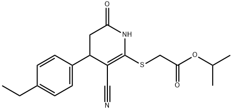 isopropyl {[3-cyano-4-(4-ethylphenyl)-6-oxo-1,4,5,6-tetrahydro-2-pyridinyl]sulfanyl}acetate Structure