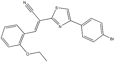 2-[4-(4-bromophenyl)-1,3-thiazol-2-yl]-3-(2-ethoxyphenyl)acrylonitrile 化学構造式