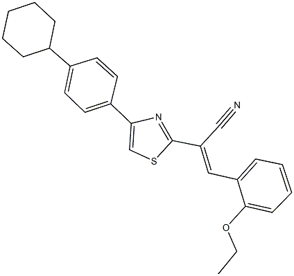 2-[4-(4-cyclohexylphenyl)-1,3-thiazol-2-yl]-3-(2-ethoxyphenyl)acrylonitrile|