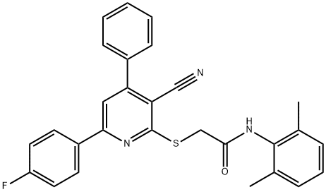 2-{[3-cyano-6-(4-fluorophenyl)-4-phenyl-2-pyridinyl]sulfanyl}-N-(2,6-dimethylphenyl)acetamide|