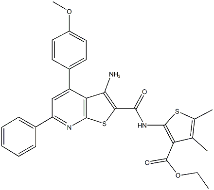 ethyl 2-({[3-amino-4-(4-methoxyphenyl)-6-phenylthieno[2,3-b]pyridin-2-yl]carbonyl}amino)-4,5-dimethyl-3-thiophenecarboxylate|